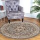 preview thumbnail 79 of 119, Miranda Haus Traditional Oriental Floral Medallion Indoor Area Rug 5' Round - Grey