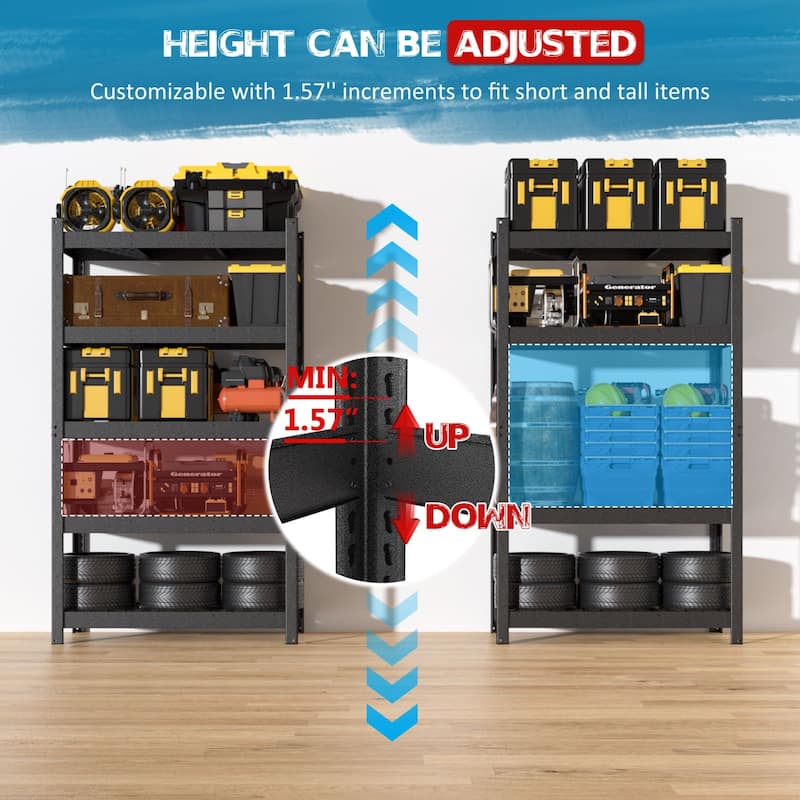 VEIKOUS 5-Tier Heavy Duty Metal Shelving Unit, 3000LBS Capacity Adjustable Storage Shelves for Garage & Pantry Organization