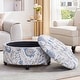 preview thumbnail 5 of 64, Tufted Large Round Storage Ottoman Footrest Beige/ Grey/ Blue