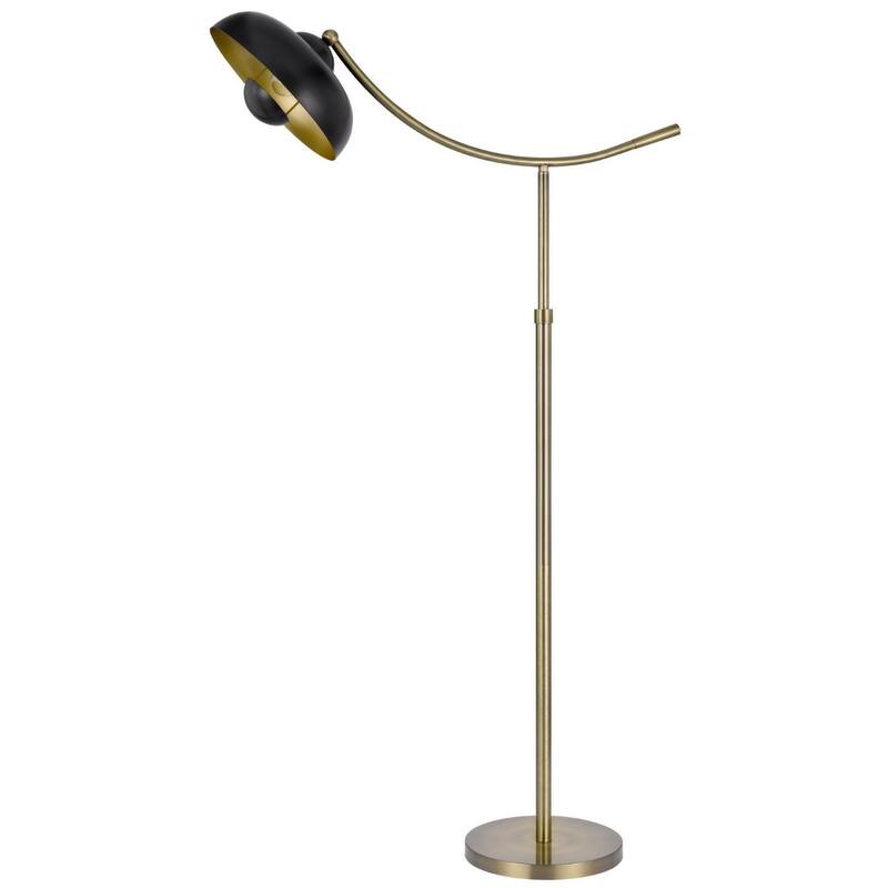 66" Bronze Adjustable Arc Floor Lamp with Dome Shade and Rocker Switch for Living Room or Office - 66"H x 38"W x 12.625"D