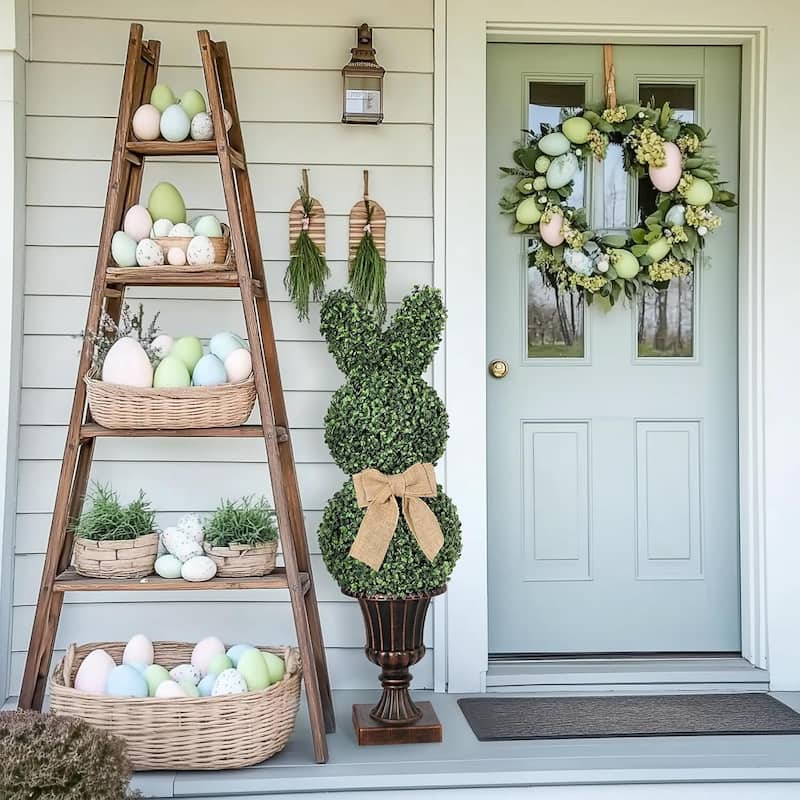 38" Artificial Boxwood Topiary Tree Double Ball for Home Decor - 1 PCS