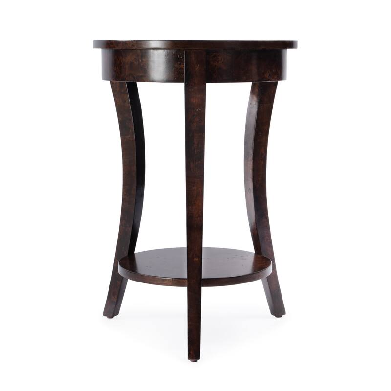 Holdin Round Burl Wood 18"W Side Table