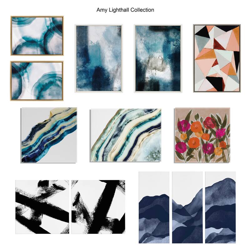 Kate and Laurel Sylvie Geo Abstract Framed Canvas by Amy Lighthall