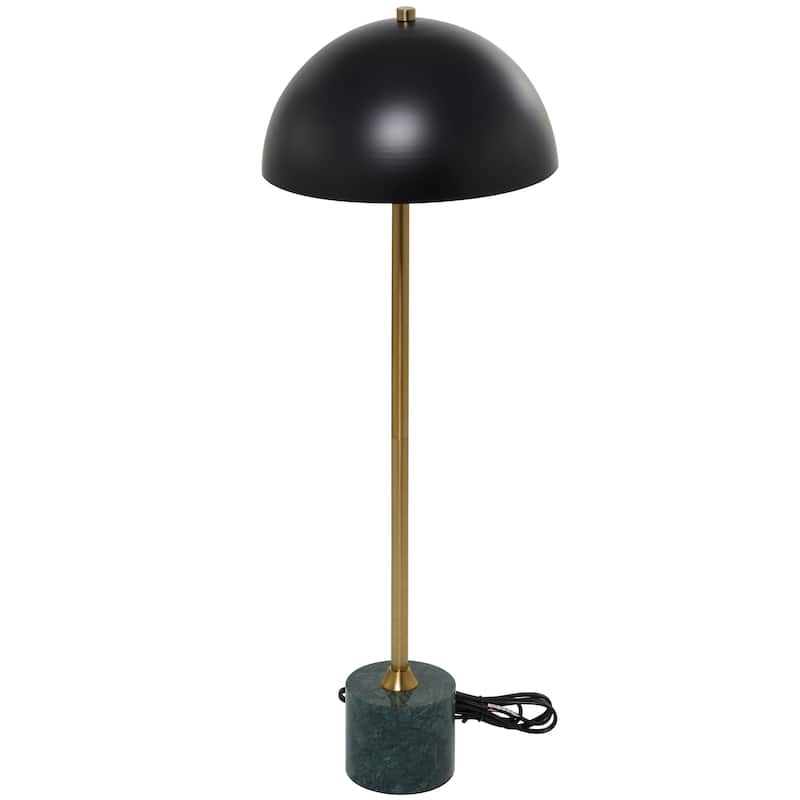 Metal Umbrella Style Table Lamp with Marble Base - 10"W x 10"L x 28"H