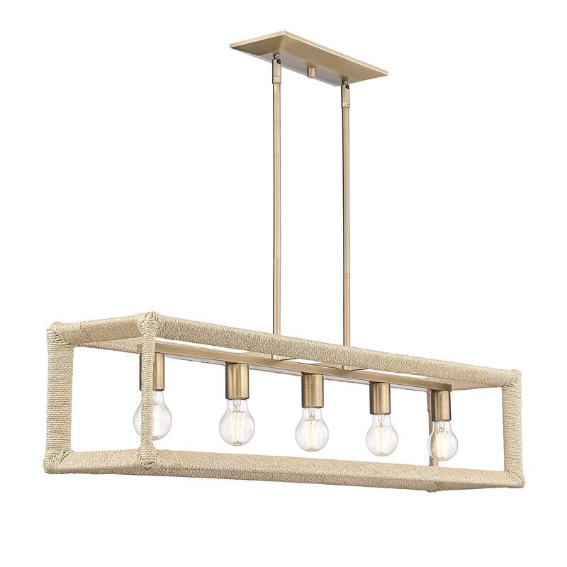 Wry Lighting Kimber 5-light Island Light in Modern Brass