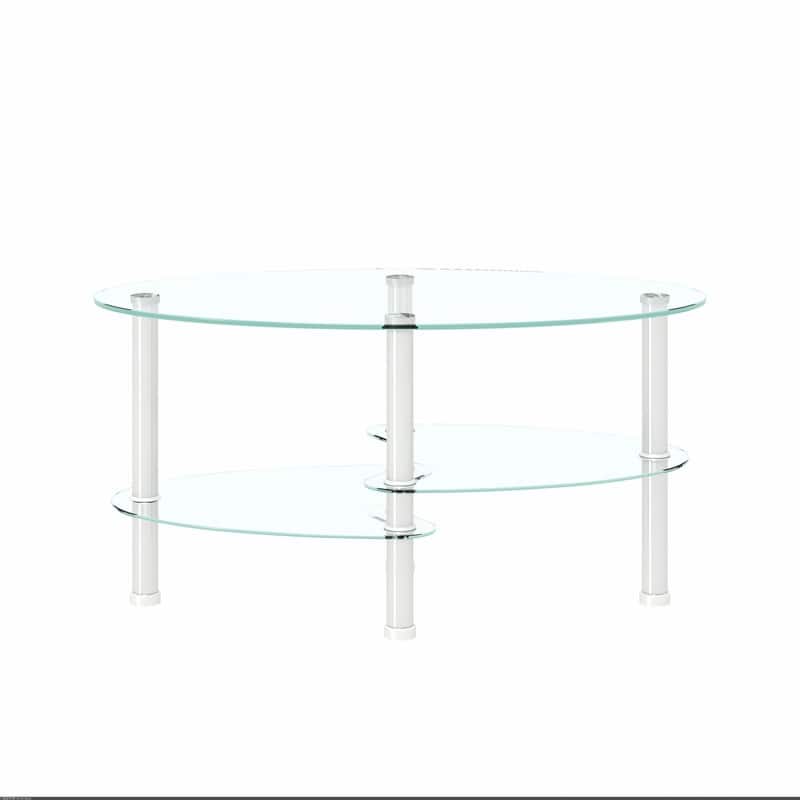 Oval Glass Coffee Table