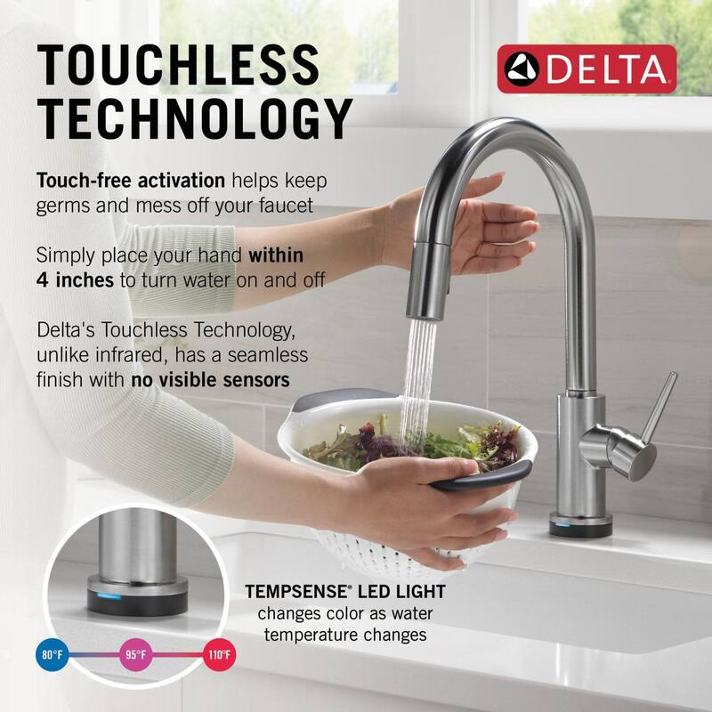 Delta 9159TL-DST Trinsic 1.8 GPM Single Hole Pull Down Touchless