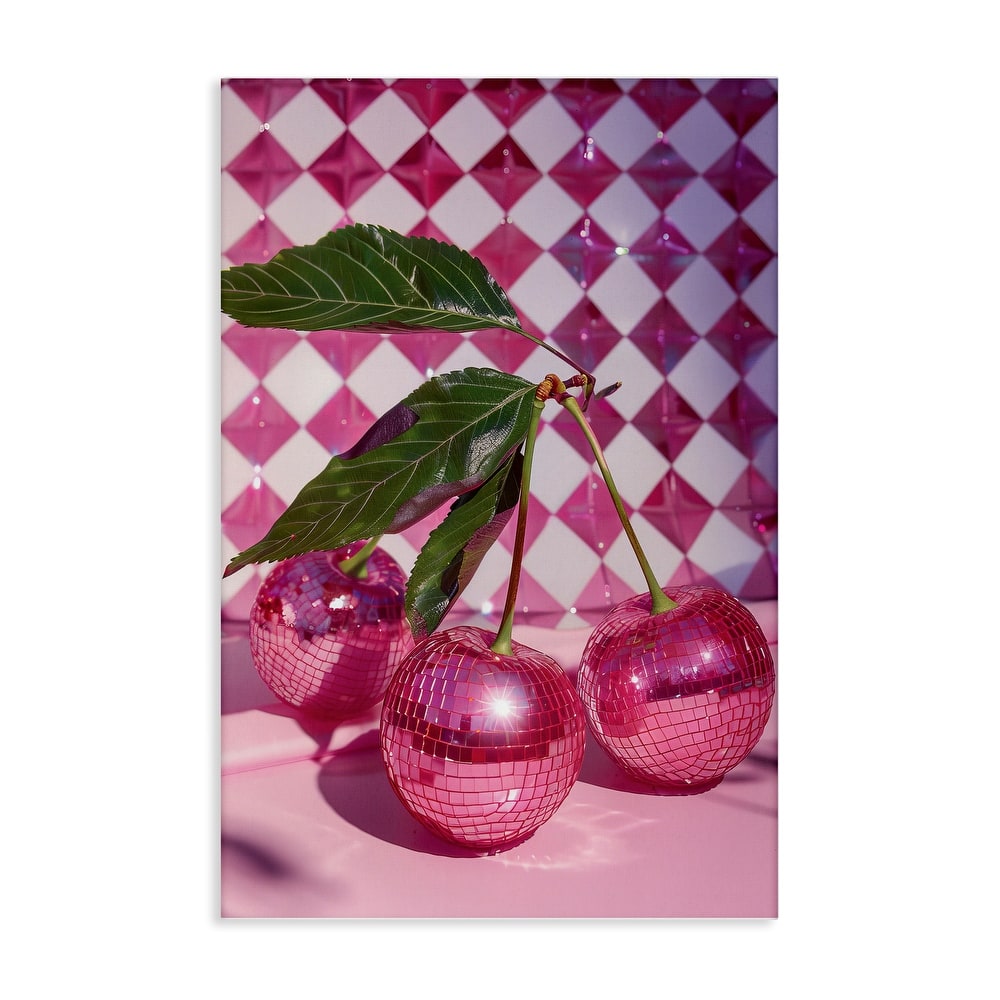 Stupell Groovy Cherry Disco Balls Canvas Wall Art Design By LSR Design Studio