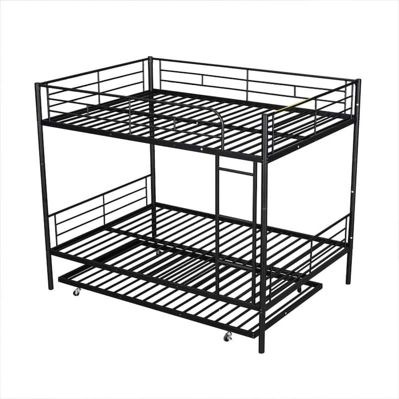 Full Over Full Metal Bunk Bed with Trundle
