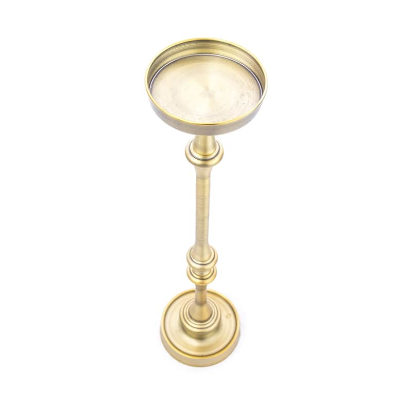 HomeRoots 26" Brushed Gold Drink Size Round End Table