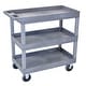 preview thumbnail 1 of 3, Luxor HD High Capacity 3 Tub Shelves Grey Cart