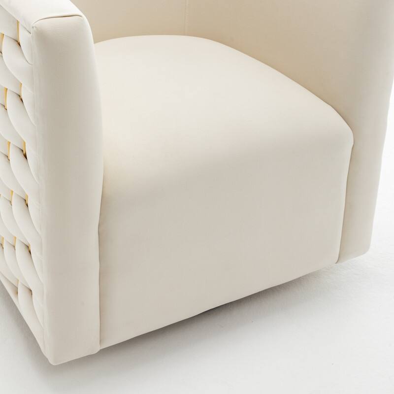 Modern Glam Velvet Upholstered 360 Degree Swivel Barrel Chair Set of 2