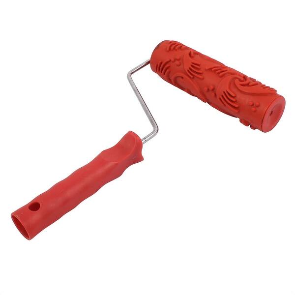 Shop Wall Decoration Tool Floral Dot Pattern Paint Roller W Handle