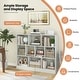 preview thumbnail 13 of 21, 41 inches Wooden Toy Storage Organizer with 10 Cubes for Kids - 47.5" x 9.5" x 41" (L x W x H)