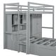 preview thumbnail 11 of 13, Twin Size MDF Bunk Bed with Drawers, Wardrobe, Shelves, Grey