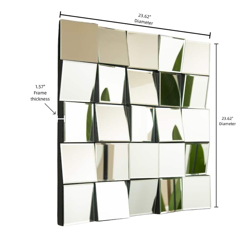 24" 3D Square Wall Mirror