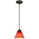 preview thumbnail 1 of 4, Access Lighting Martini - Glass Pendant - Cord - Oil Rubbed Bronze Finish - Red Glass Shade Red