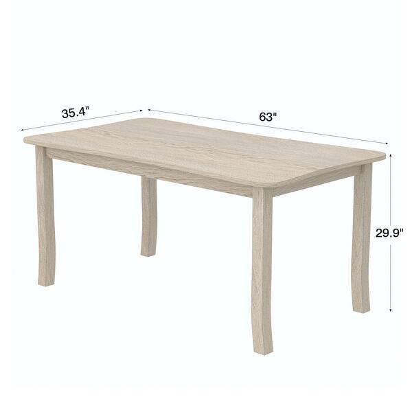 Javlergo 63 Inch Modern Wood Dining table with Curved Edge - Bed Bath ...
