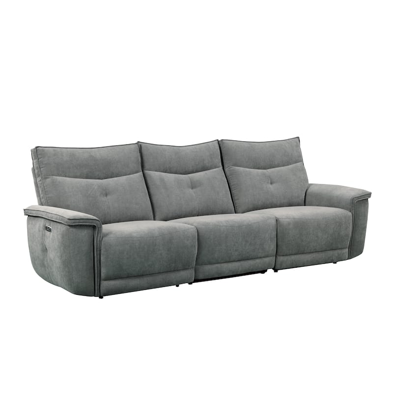 Avenue Power Double Reclining Sofa - Dark Grey