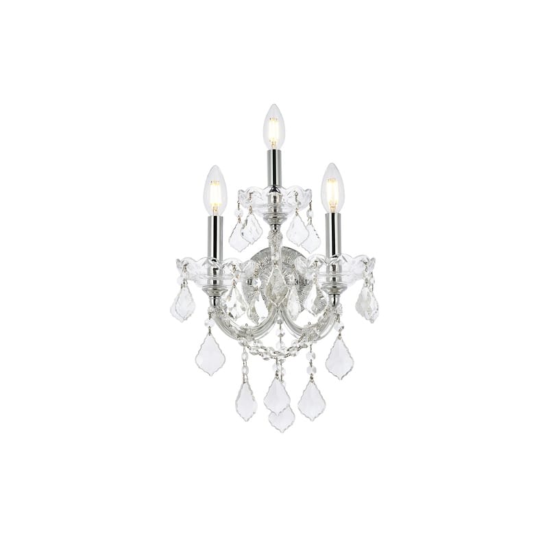Fleur Illumination Collection Wall Sconce D:12in H:22in E:8.5in Lt:3 Chrome Finish