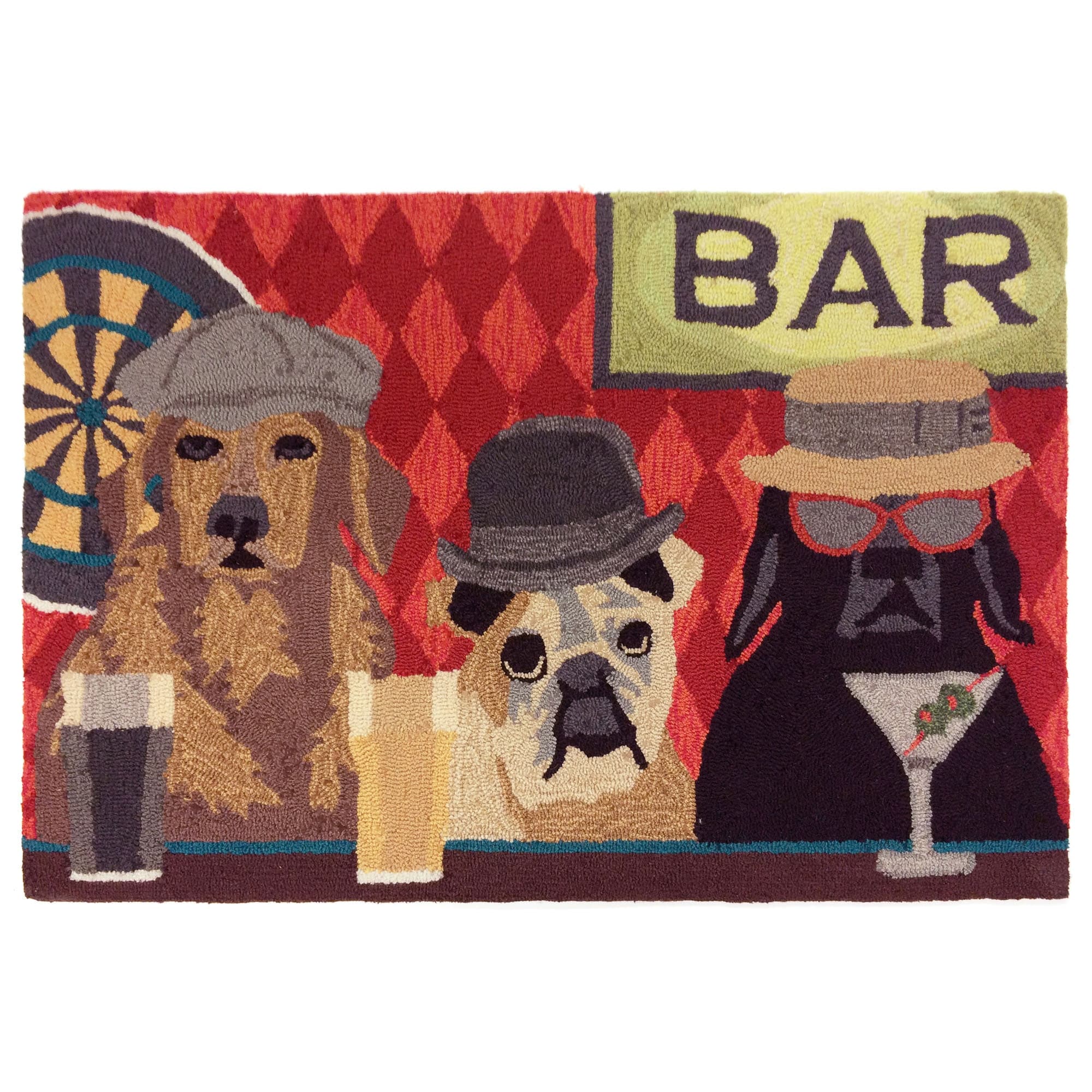 Lush Decor Frontporch Bar Patrol Indoor/Outdoor Rug