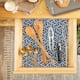 Option Nautical Blue Abstract Leaf