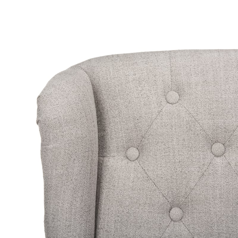 SAFAVIEH Cayetana Linen Chrome Leg Swivel Office Chair - 24Wx27Dx46H