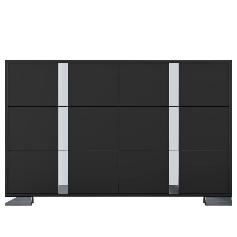 Roomfitters Elegant Mirrored Dresser with 6 Drawers and Metal Handle, Modern Storage Cabinet for Bedroom or Living Room