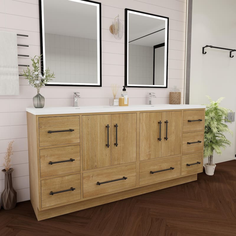 Victoria 72'' Freestanding Vanity with Double Reinforced Acrylic Sink - 71.5