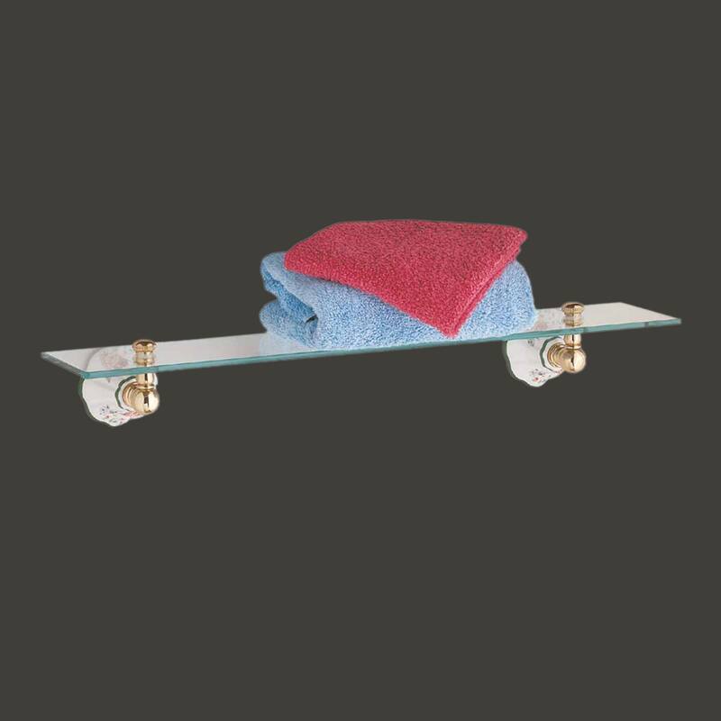 Glass Shelf Porcelain Brass Brackets | Renovator's Supply
