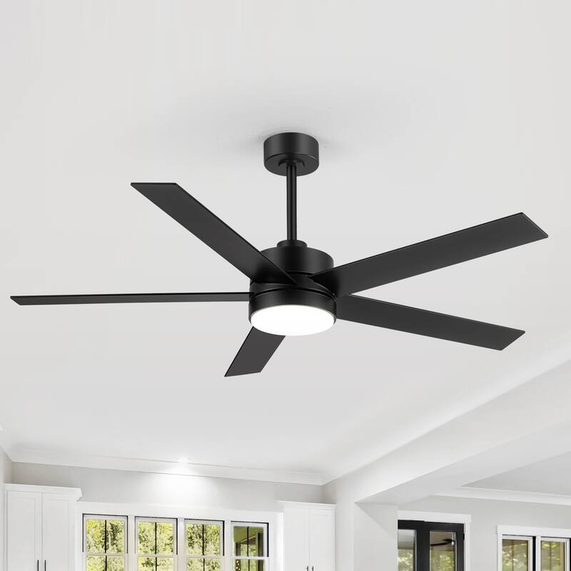 36/42/52/56/72/84-Inch Reversible 3/5/9-Blade Integrated LED Ceiling Fan with Light Remote
