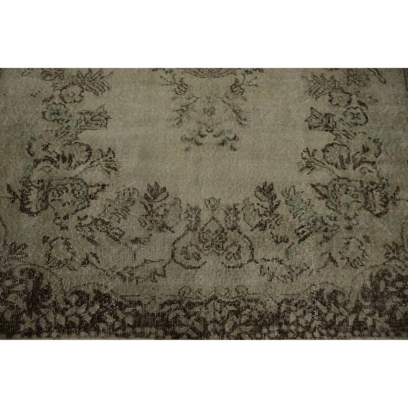 Hand Knotted Oriental 100% Wool Carpet Transitional Floral Beige & Ivories Anatolian Area Rug - 9' 2'' X 5' 9''