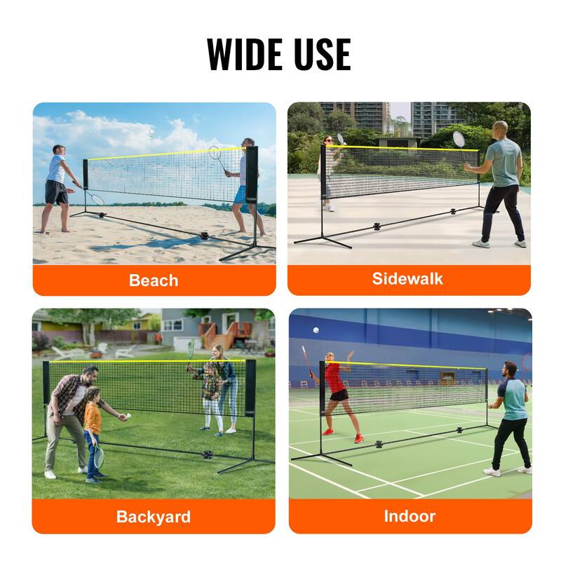 Foldable and Adjustable 14ft Net for Tennis, Pickleball, Volleyball, Badminton Easy Setup