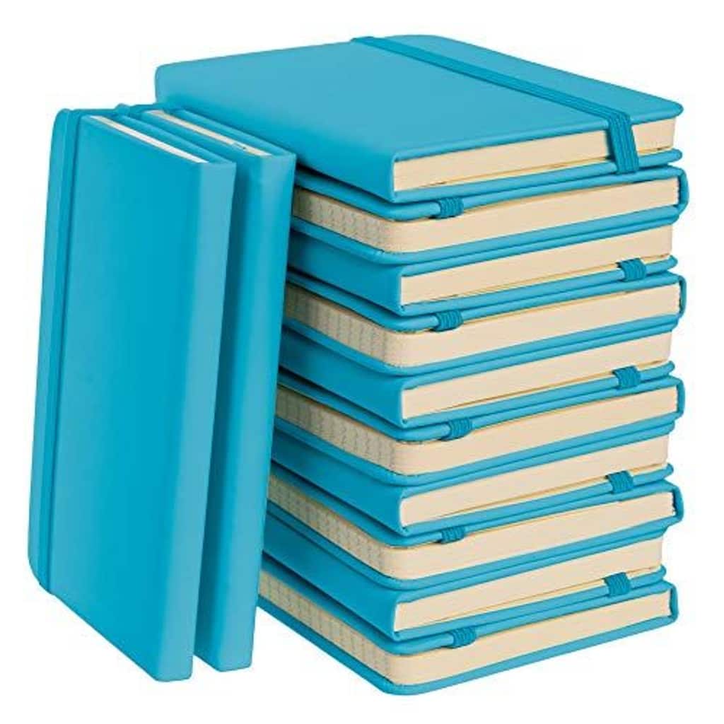 Paper Junkie Simply Genius A6 Dotted Hardcover Notebooks (Turquoise, 12 Pack)