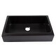 preview thumbnail 2 of 11, Grace Matte Black Fireclay 34″ Single Bowl Quick-Fit Farmhouse Apron Front Undermount Kitchen Sink and Drain