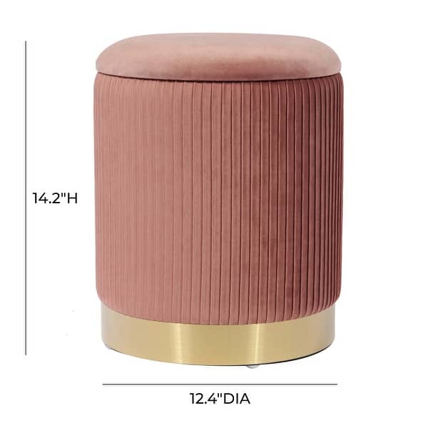 dimension image slide 2 of 3, Zoe Velvet Storage Ottoman