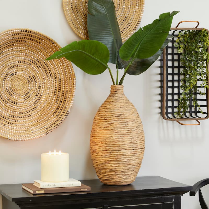 Brown Seagrass Handmade Woven Vase