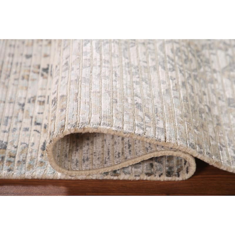 All-Over Modern Abstract Oriental Accent Rug Handmade Wool Carpet - 3'11"x 5'9"