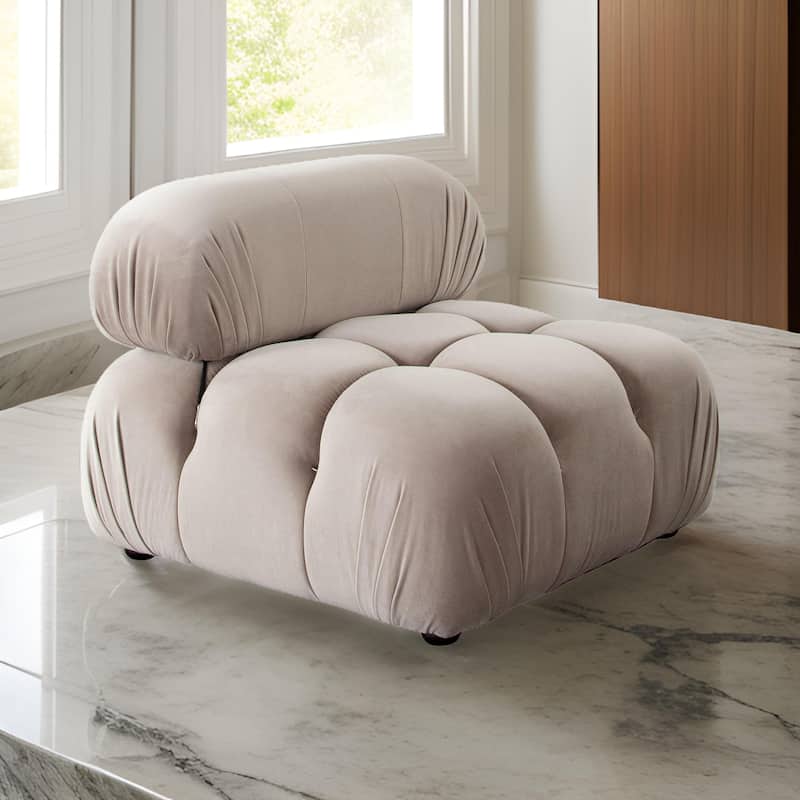 Hito 37 Inch Armless Chair Thick Cushioned Seat and Back Brown Upholstery