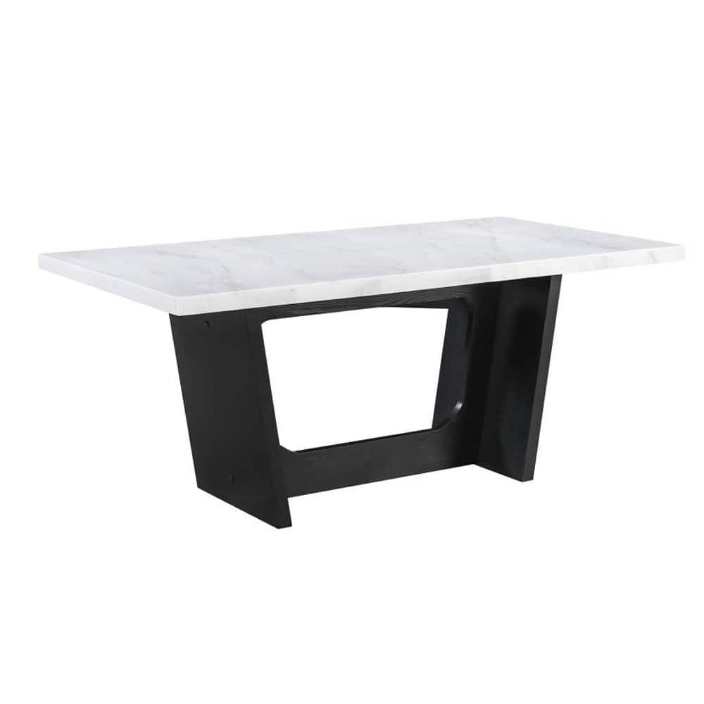 Rectangular Wood Dining Table in Rustic Espresso and White