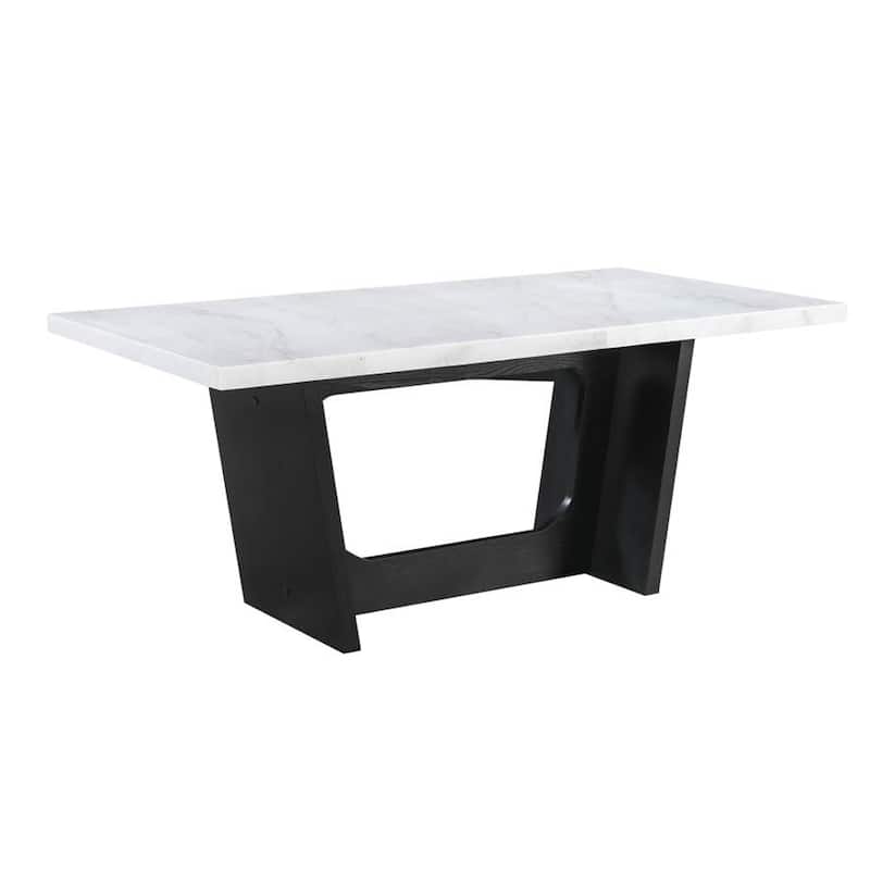 Rectangular Wood Dining Table in Rustic Espresso and White - Rustic Espresso and White