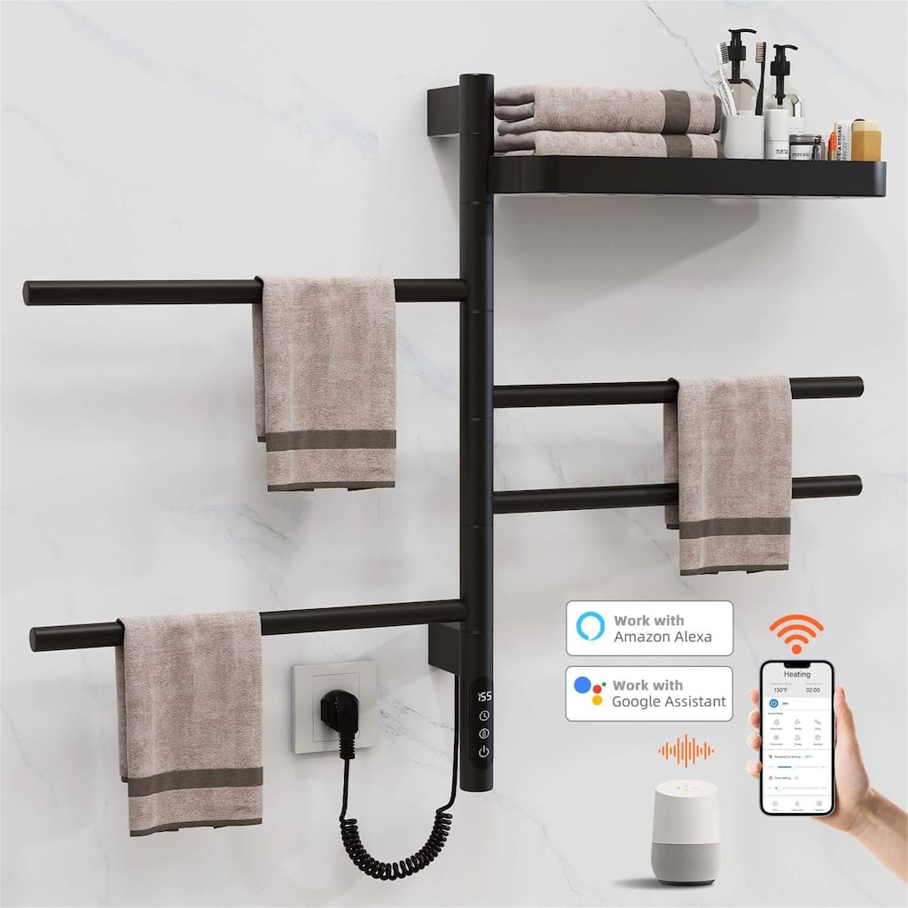 Wall-Mounted Electric Towel Dryer with Swivel Bars