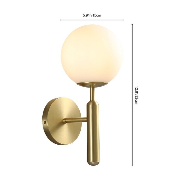 Mid Century 1 Light Globe Wall Sconce LightFixturesUSA Glass Wall Light Mid Century Wall Lamp Brass