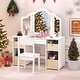preview thumbnail 4 of 18, Costway Kids Vanity Table & Chair Set 2-in-1 Princess Pretend Play - See Details White