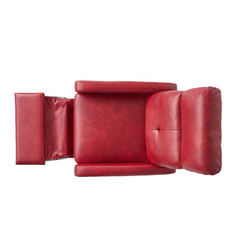 Roomfitters Elegant Contemporary PU Leather Recliner, Stylish Recliner Chair for Living Room or Bedroom, Red