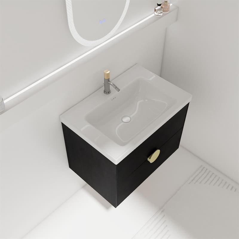 Bathroom Vanity With Sink In 24/28/30/60 Inch, Floating Bathroom Vanity With Soft Close Drawer