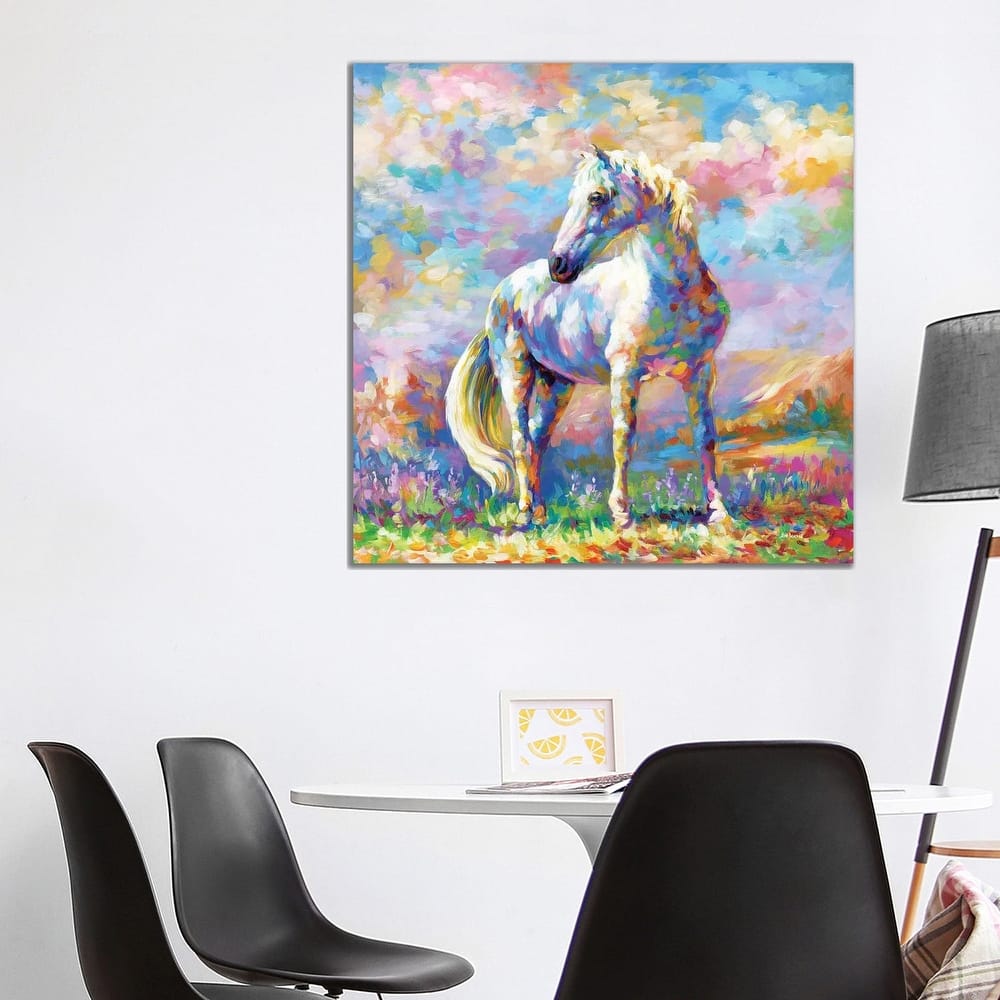 iCanvas "Horse In A Meadow" by Leon Devenice Canvas Print