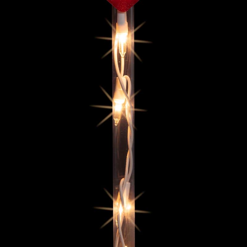 4ct Red Heart Valentine's Day Pathway Marker Lawn Stakes, Clear Lights
