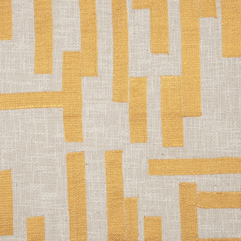 Handwoven Geometric Abstract Square Throw Pillow - 20" - Yellow and Cream