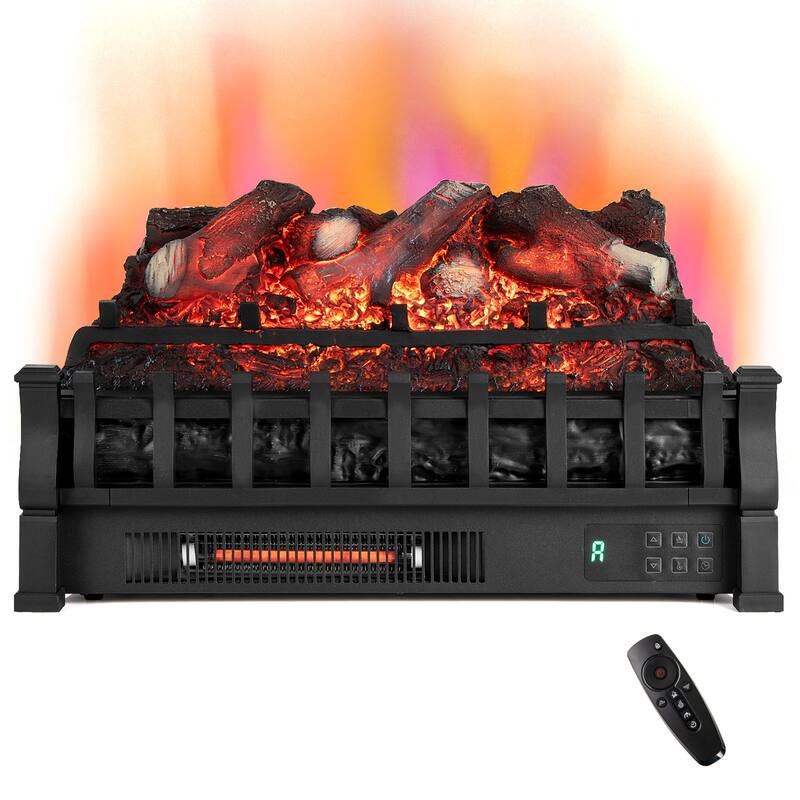 Costway 23" Electric Fireplace Heater Fireplace Logs Inserts Infrared - See Details - Black - See Details